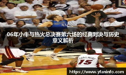 06年小牛与热火总决赛第六场的经典对决与历史意义解析